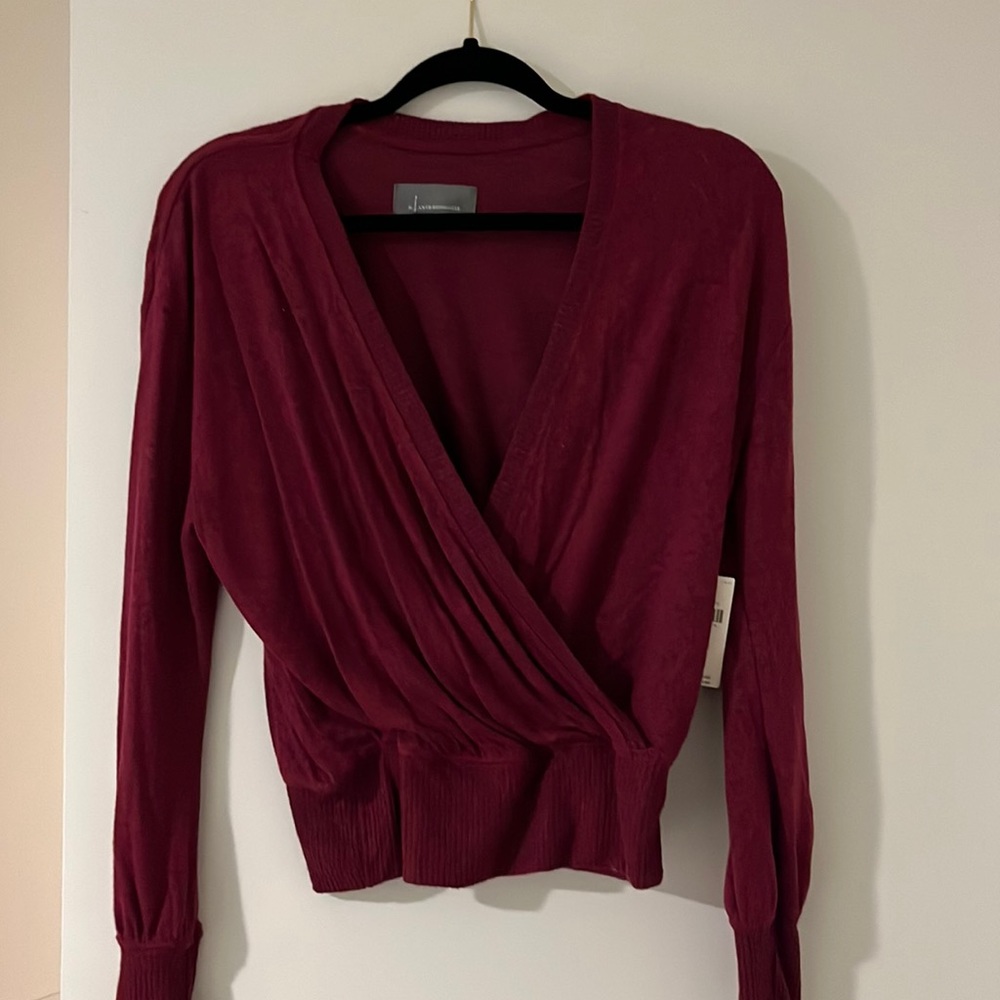 Deep Red anthropology top. NEVER WORN